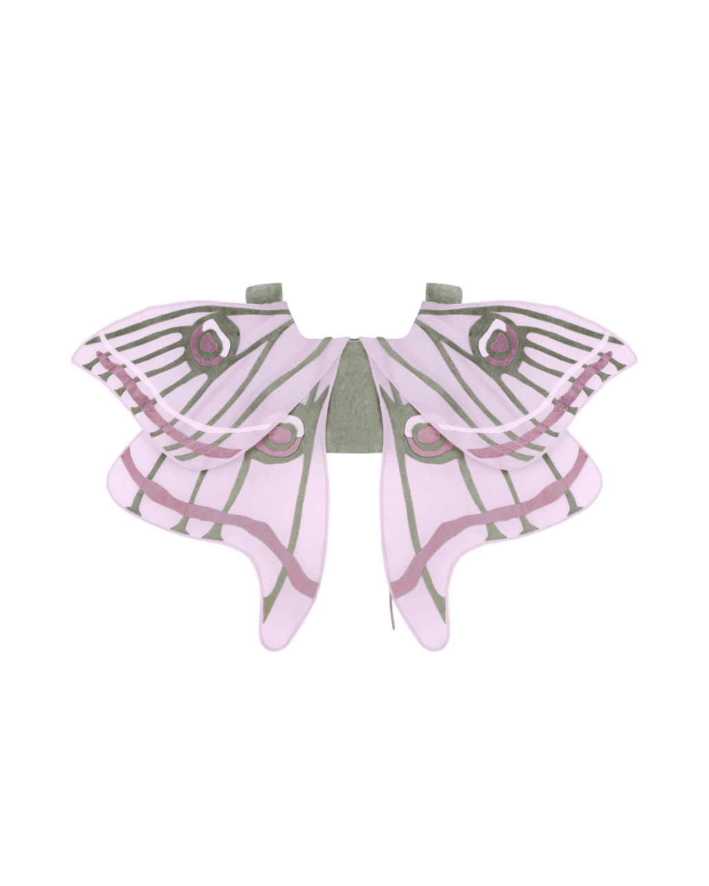 Крила на жилетці зелено-рожеві